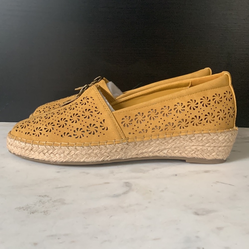 Easy Street Zenon Golden Yellow Small Espadrille Wedge - Picture 8 of 12